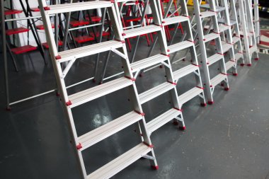 Step ladder display on tool store (shop) clipart