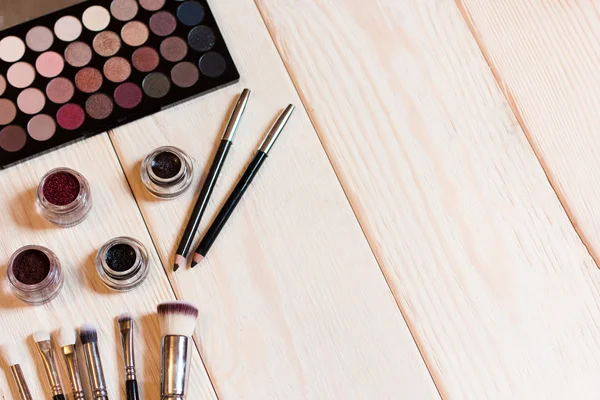 Neutral eye shadows set for make-up artist — Stock Fotó