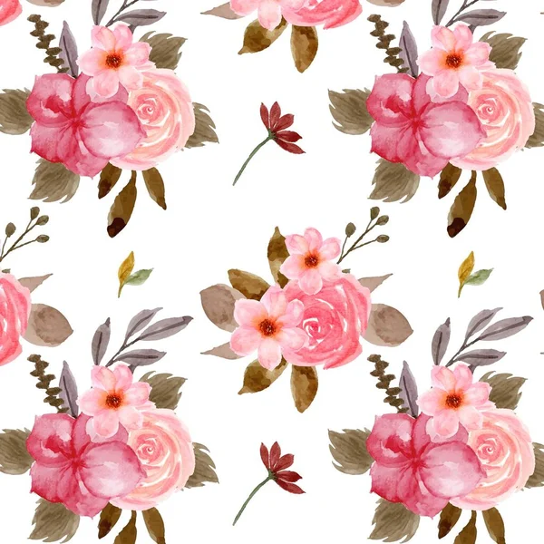 Mooie Rode Bloemen Naadloze Patroon — Stockvector