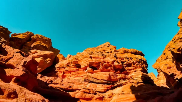 Raggi Del Sole Illuminano Immensa Montagna Del Canyon Rosso — Foto Stock