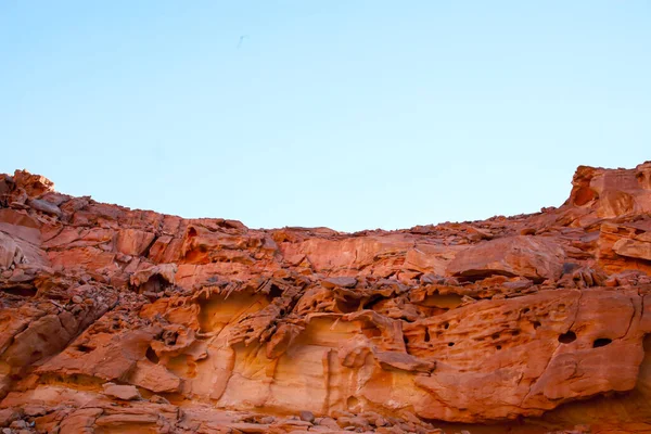 Una Hermosa Vista Cañón Del Desierto Montaña Color Rojo Sobre —  Fotos de Stock