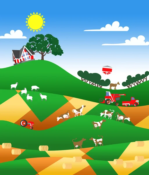 stock image illustration of a farmland