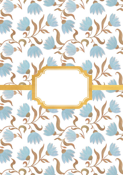 card with frame and flowers