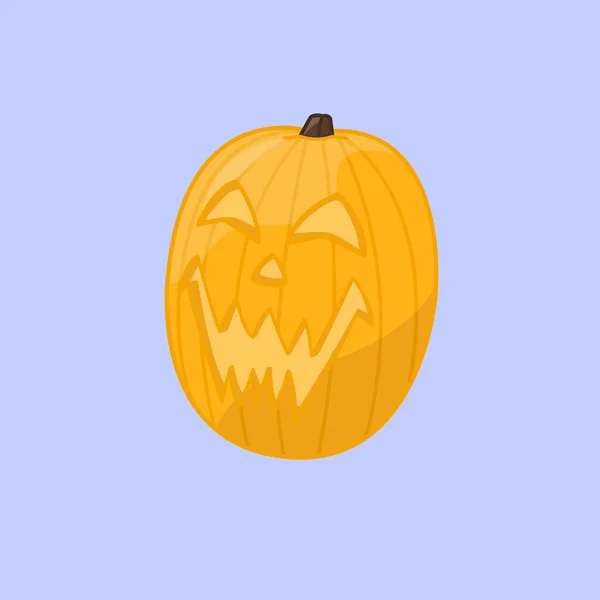 Ilustración Calabaza Halloween Con Cara Miedo — Vector de stock