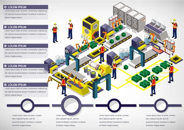 Ilustracja informacji graficzny fabryka sprzętu koncepcji — Wektor stockowy