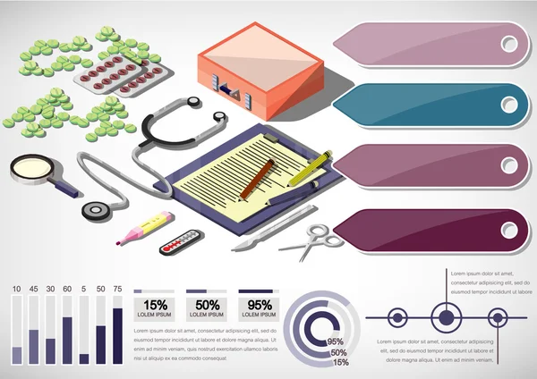 Illustration of infographic medical concept — Stock Vector