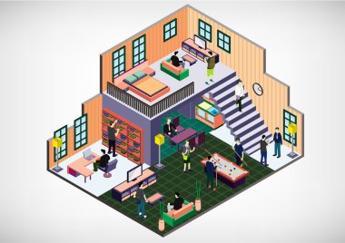 bilgi grafik iç Oda kavramı çizimi