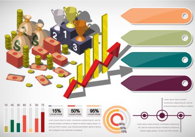 bilgi grafik para ekipman kavramı çizimi