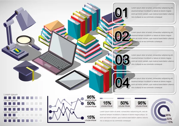 Illustration des infografischen Bildungskonzepts — Stockvektor