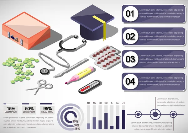 Illustration du concept d'infographie médicale — Image vectorielle