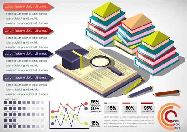 Infographic 교육 개념의 삽화 — 스톡 벡터