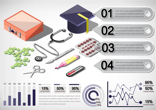 Εικονογράφηση του infographic ιατρική έννοια — Διανυσματικό Αρχείο
