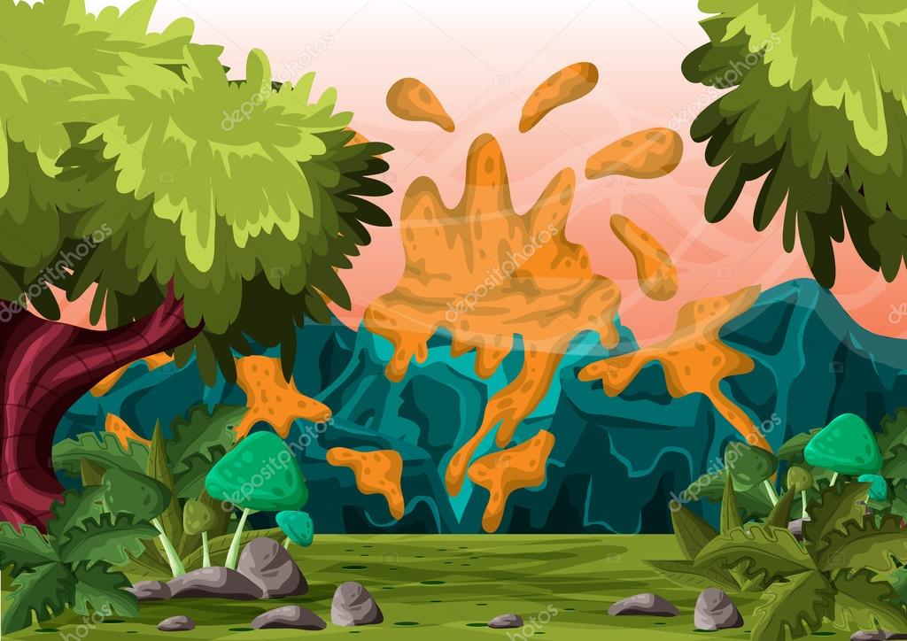 ゲームとアニメーションのため分離層と漫画のベクトルの火山背景 ストックベクター C Toonsteb ゲームとアニメーションのため分離層と漫画のベクトルの火山背景 ストックベクター C Toonsteb