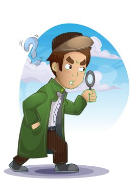 ayrı katmanları ile Dedektif çizgi film