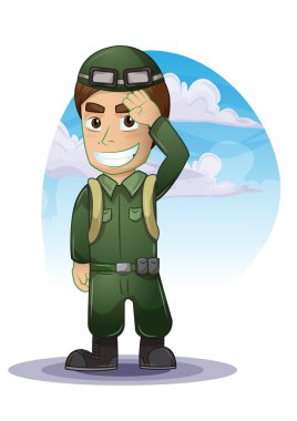 Asker karikatür ayrı katmanları ile