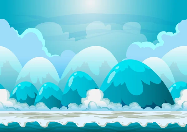 Cartoon vector heaven landscape with separated layers