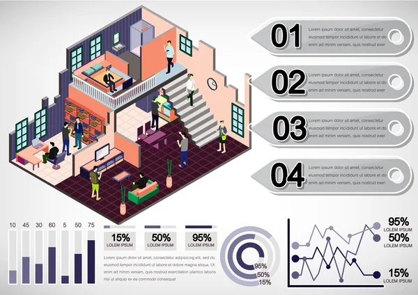 Illustration du concept d'infographie médicale — Image vectorielle