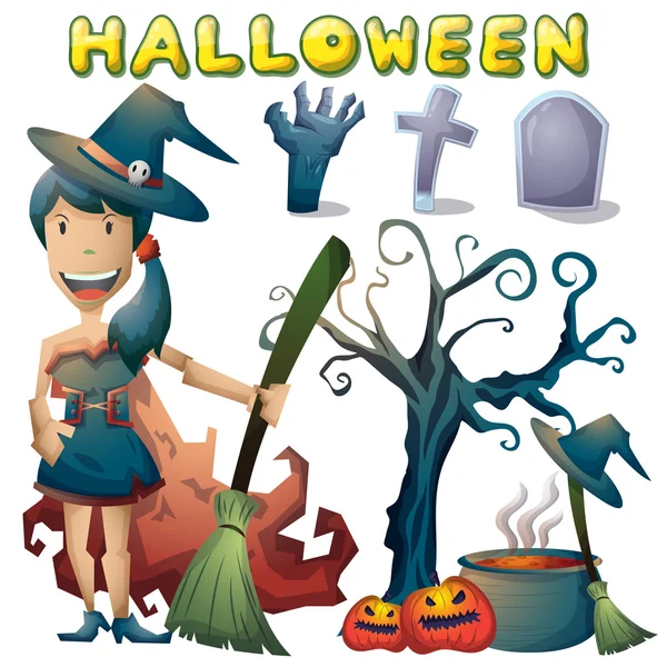 Halloween objeto vector de dibujos animados con capas separadas — Archivo Imágenes Vectoriales