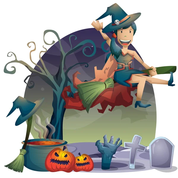 Halloween oggetto vettore cartone animato con strati separati — Vettoriale Stock