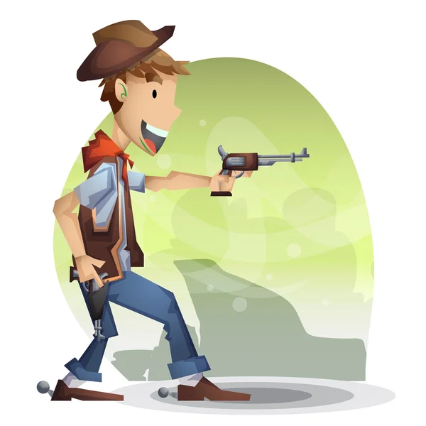 Cowboy vector cartoon with separated layer — Stock Vector