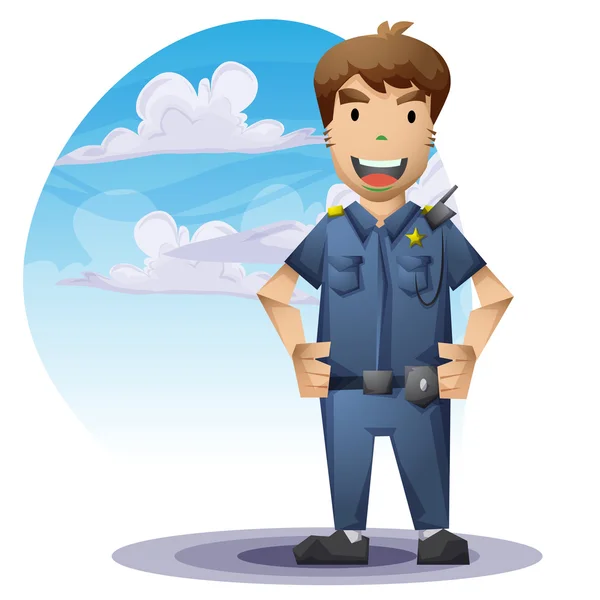 Policjant z oddzielony warstw do gry i animacji — Wektor stockowy