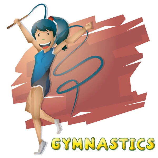 Cartoon vector gymnastiek Olympische sport met gescheiden lagen — Stockvector