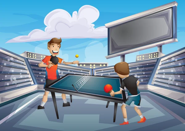 Cartoon vector tennis da tavolo Sport olimpico con strati separati — Vettoriale Stock