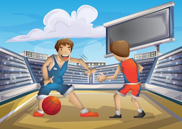 Cartoon vector basketbal Olympische sport met gescheiden lagen — Stockvector