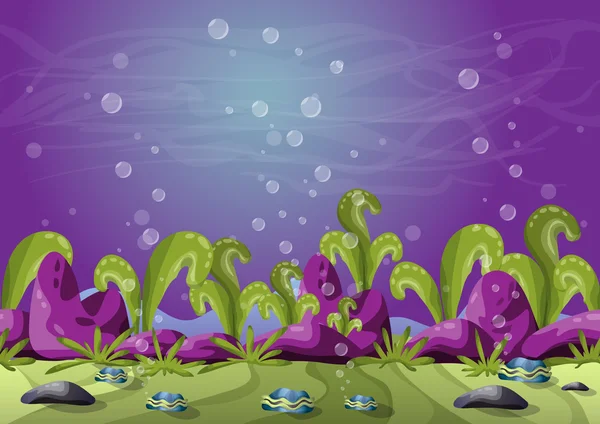 Cartoon-Vektor-Unterwasserlandschaft mit getrennten Schichten — Stockvektor