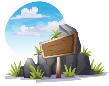 Çizgi film animasyon ve oyun kullanmak için renkli ahşap etiket kümesi