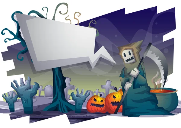 Dessin animé vectoriel objet halloween avec des couches séparées pour le jeu et l'animation — Image vectorielle