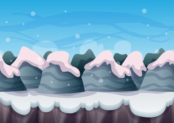 Τοπίου χιονιού διάνυσμα καρτούν με διαχωρισμένο στρώματα για το παιχνίδι και κινουμένων σχεδίων — Διανυσματικό Αρχείο