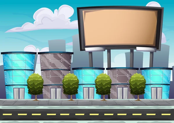 Cartellone animato urbano vettoriale con strati separati per gioco e animazione — Vettoriale Stock