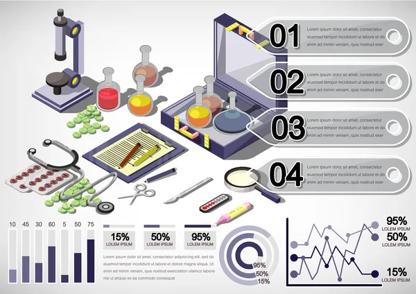 Illustration des infographischen medizinischen Konzepts — Stockvektor