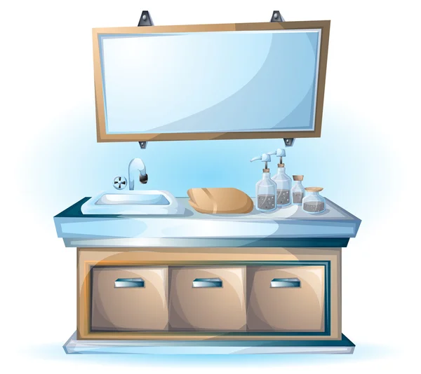 Cartoon vector illustratie interieur Bad-object — Stockvector