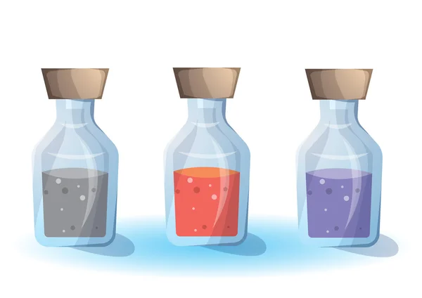 Dessin animé vecteur illustration dessin animé bouteille objets — Image vectorielle