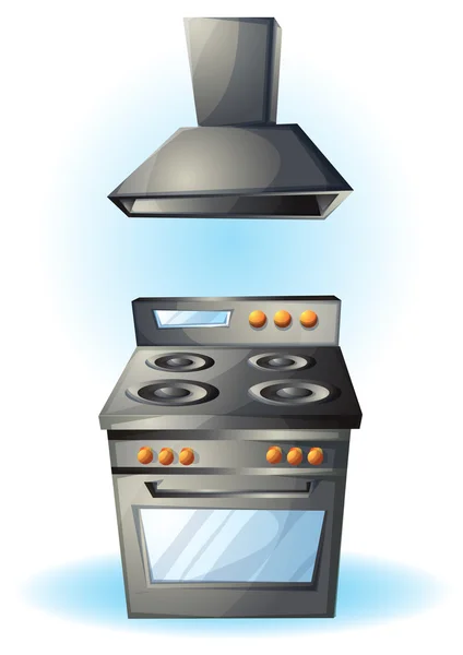 Cartoon vector illustration cartoon stove Kitchen objects — Stock Vector