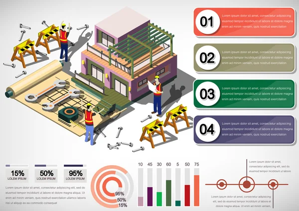 Abbildung der Info Grafik Hausstrukturkonzept — Stockvektor