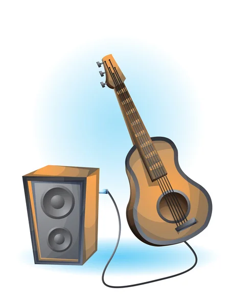 Tecknade vektor illustration gitarr objekt — Stock vektor