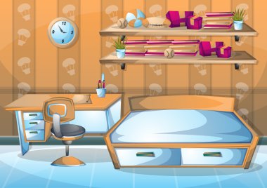 çizgi film vektör illüstrasyon iç ofis oda ayrı katmanları ile