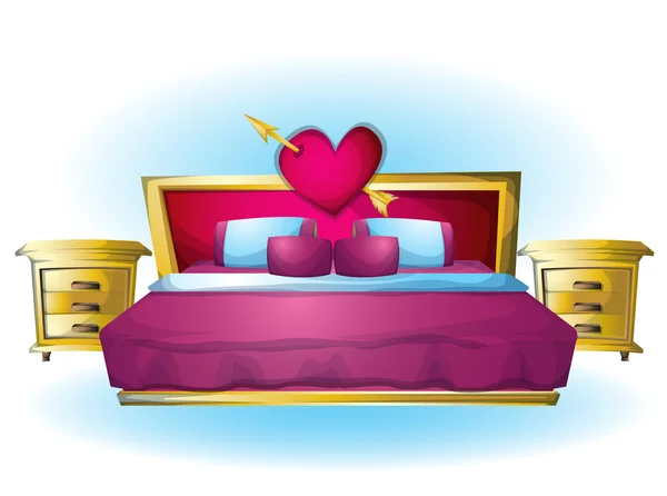 Cartoon vector illustratie interieur Valentijn kamer met gescheiden lagen — Stockvector