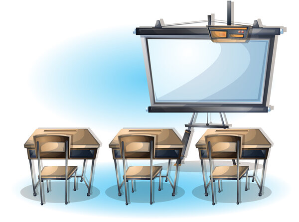 cartoon vector illustration interior classroom with separated layers