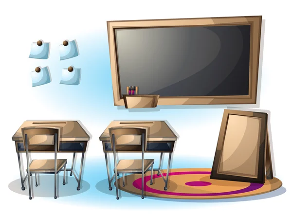 Ilustración vector de dibujos animados aula interior con capas separadas — Archivo Imágenes Vectoriales