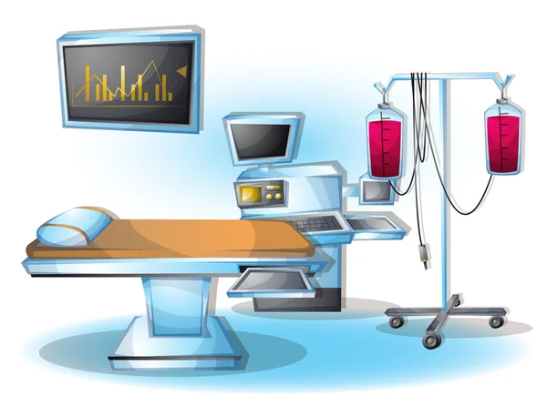 Kreskówka wektor ilustracja wnętrz Chirurgia operacja Pokój z warstwy oddzielone — Wektor stockowy