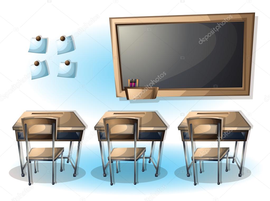 cartoon vector illustration interior classroom with separated layers