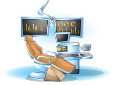 çizgi film vektör illüstrasyon iç Cerrahi operasyon oda ayrı katmanları ile