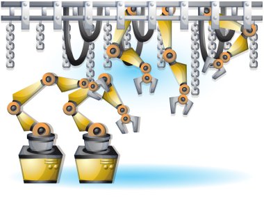 çizgi film vektör illüstrasyon iç fabrika oda ayrı katmanları ile