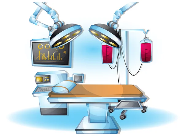 Dibujos animados vector ilustración cirugía interior sala de operaciones con capas separadas — Vector de stock