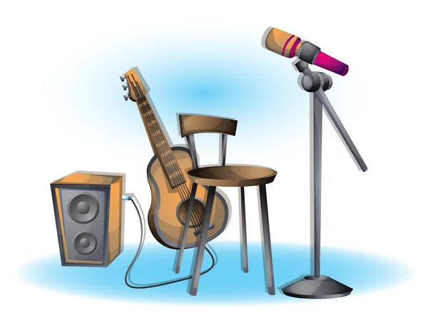 Cartoon vector ilustração música instrumentos objetos com camadas separadas — Vetor de Stock