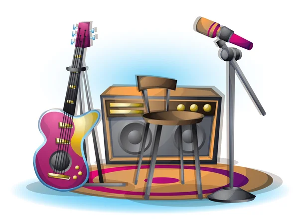 Cartoon vector ilustração música instrumentos objetos com camadas separadas — Vetor de Stock